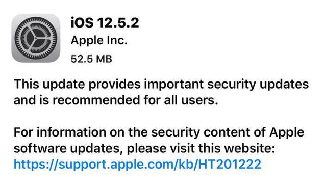 耿马苹果手机维修分享iOS12.5.2发布，建议所有老苹果用户安装 